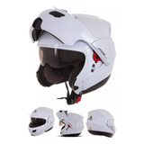 Capacete Moto Escamoteavel Attack Solid Viseira Dupla + Nfe