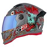 Capacete Moto Pro Tork Stealth Zombie Tam 60 Viseira Camaleão Cinza Fosco