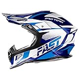Capacete Motocross Fast Tech Limited Edition 62 Azul Branco 62