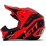 Capacete Motocross Th1 Jett Evolution 2 Preto/vermelho Neon 58