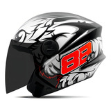Capacete Para Moto Pro Tork New Liberty 3 Preto Gp88 Tam 58 Desenho New Liberty Trhee 3 Gp 88 Preto Brilhante Com Viseira Fumê