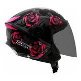 Capacete Para Moto Pro Tork Protork Flores Capacete New Liberty 3 Elite Flowers Rosa Fosco Tamanho 58 