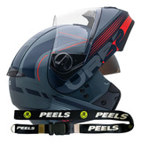 Capacete Peels U rb2 Club Escamoteavel Cor Cinza Dark Com Vermelho Tamanho Do Capacete 58