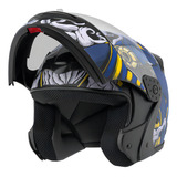 Capacete Robocop Escamoteável Fechado Mixs Gladiator Anubis Cor Azul Brilhante Tamanho Do Capacete 58