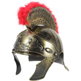 Capacete Soldado Romano Dourado Pena Gladiador Medieval Fest