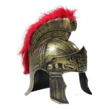 Capacete Soldado Romano Gladiador Com Pluma Vermelha