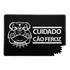 Capacho / Tapete 60x40cm - Cuidado Cão Feroz Preto Mordido