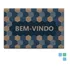 Capacho De Porta Vinílico Estampado Bem vindo Azul 60x40cm   Uzoo