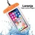 Capinha Bag Aquática Para Celular Prova D'água Universal + Cor Laranja
