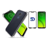 Capinha Capa Anti Impacto Para Moto G7 Power + Pelicula Cor Transparente