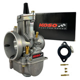 Carburador Koso Guilhotina Competição 30mm Powerjet Preparação - Aumento De Potência - Cg Bros Xr Crf Xtz Dt Cbx Tornado