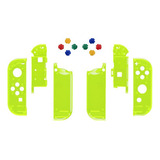 Carcaça Clear Lime Green C  Botões P  Nintendo Switch