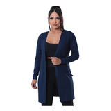 Cardigan Casaco Kimono Acinturado