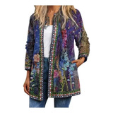 Cardigan Com Estampa Vintage
