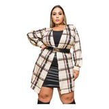 Cardigan Feminino Alongado Plus