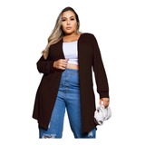 Cardigan Feminino Alongado Plus