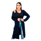 Cardigan Feminino Liso Alongado