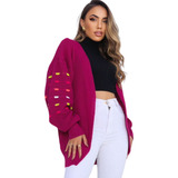 Cardigan Feminino Tricot Manga