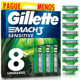 Carga De Barbeador Mach3 Sensitive Leve 8 Pague 6 Gillette