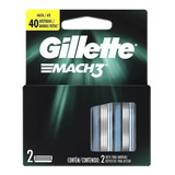 Carga Para Lâmina De Barbear Gillette Mach3 2 Unidades