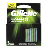 Carga Para Lâmina De Barbear Gillette Mach3 Sensitive 2unid