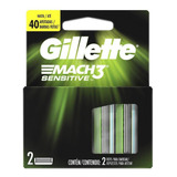 Carga Para Lâmina De Barbear Gillette Mach3 Sensitive 2unid