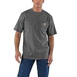 Carhartt Camiseta Masculina Com Bolso De Manga Curta E Peso Pesado, Cinza De Carbono, X-large