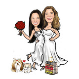 Caricatura Profissional Casal Personalizada