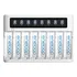 Carregador + 8 Pilhas Aa Recarregáveis Da Eneloop 2000 Mah