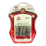 Carregador Aa/aaa/9v + 2 Pilhas Aa + 2 Pilhas Aaa Auto Stop
