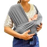 Carregador Canguru De Vestir Best Sling Bebe Rescem Nascido Wrap Montado Respiravel Passeio Viagem  Cinza 