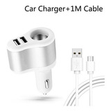 Carregador Celular Para Carro 2 Saidas Usb Gratis Cabo 1m