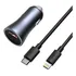 Carregador De Carro Baseus Combo Turbo Usb Tipo C Para iPhone