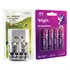 Carregador De Pilhas Aa/aaa/9v + 4 Pilhas Aa 2500 Mah Elgin