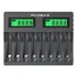 Carregador De Pilhas Aaa Aa 8 Slots Pujimax Tela Lcd Com %