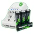 Carregador De Pilhas Palito E Média Com + 4 Pilhas Recarregáveis Aa 4800mah Compatível Aaa Aa 9v Bateria Potente Turbo Recarga Rápida