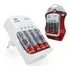 Carregador De Pilhas Rápido Bivolt + 4 Pilha Aa Recarregável