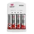 Carregador De Pilhas Rápido Bivolt + 4 Pilha Aa Recarregável