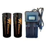 Carregador Duplo C Visor   2 Baterias Sd 26650 4 2 38000mah