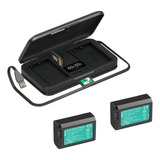 Carregador E Baterias Np fw50 Para Sony A6500 A7ii Zv e10