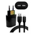 Carregador Fonte Celular Tomada 25w 2 Usb E Cabo Tipo C Dado