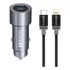 Carregador Hrebos Veicular Duplo Pd 20w Turbo + Cabo Para iPhone Lightning X Tipo C