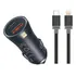 Carregador P/carro 60w Turbo+cabo 2 Metros P/iPhone 12 13 14 Cor Preto