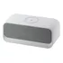 Carregador Por Indução Qi Com Rádio Relógio E Som Bluetooth Cor Branco Bivolt