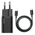 Carregador Rápido Usb c Baseus Qc Pd 3 0 25w   Cabo Usb c 1m Cor Preto