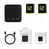 Carregador Triplo 2 Baterias Telesin Para Gopro Hero 12