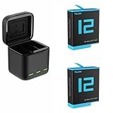 Carregador Triplo Com 2 Baterias GoPro Hero 12 11 10 9 Black   Telesin