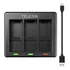 Carregador Triplo Telesin Para Gopro Hero 10 - 9 Black
