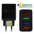 Carregador Turbo 4 Portas Usb Qc 3.0 Fonte Tomada Rápida Com Potência 33w Compatível Com Apple iPhone Motorola Samsung Xiaomi