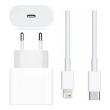 Carregador Turbo Para iPhone 20w Usb c 7 8 Plus X Xr 11 12 13 14 Pro Max Cor Branco